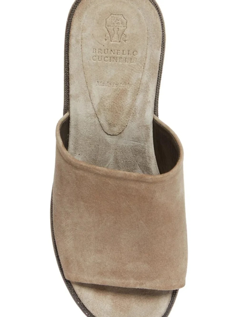 NWT Brunello Cucinelli Monili Authentic Platform Wedge Slide Sandal